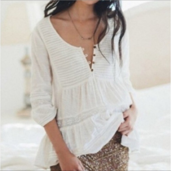 SPELL KAMALA THROW ON BLOUSE TOP IN CREAM - Picture 2 of 5